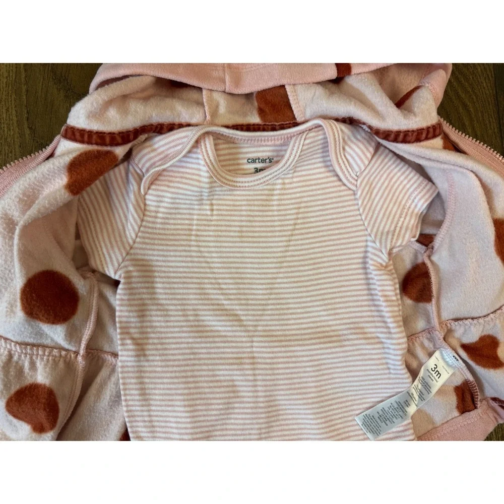 Carters Baby Girl Outfits 3 Months Leggings Jeans Long Sleeved Shirts Zip Jacket